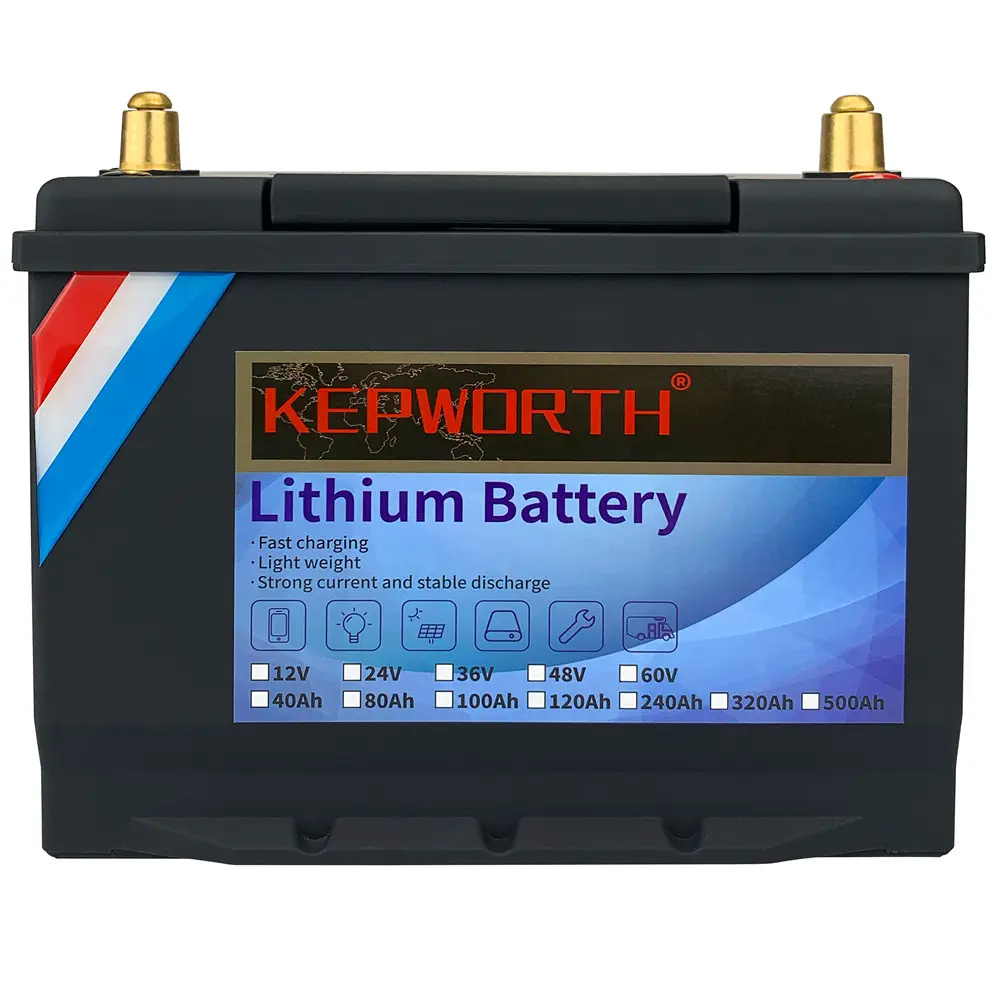 Keppena bateria de lítio, eua, reino unido, canadá, 24v, 60ah, 12v, 100ah, lifepo4, bateria de armazenamento de energia, construída em bms