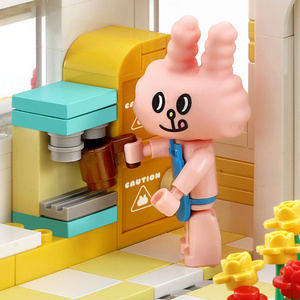 BUNNI KONBINY CAFE, Bloques de Construcción de una Mini Cafetería con Temática de Conejos, Juguete de Escena Relajante - Product Image 5