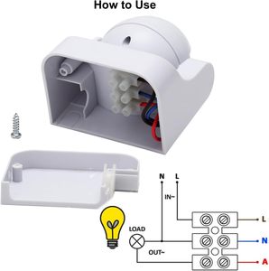 Geagood độ nhạy cao AC220V-240V trong nhà/ngoài trời tường chuyển đổi 1 mảnh PIR cảm biến chuyển động ánh sáng 12M vị trí chuyển động cảm biến - Product Image 5