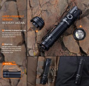 <span class=keywords><strong>Linterna</strong></span> Táctica <span class=keywords><strong>Wurkkos</strong></span> TD04 de Alta Calidad, 3000lm, Alcance de 295M, Resistente al Agua IPX8, Resistente a Impactos, <span class=keywords><strong>Linterna</strong></span> LED de Autodefensa - Product Image 4