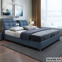 Linlamlim Modernes Design, Verstellbares Smart-Bett, Ultimative Technologie, Multifunktionaler Eichenbettrahmen, Echtes Leder, Bluetooth-Lautsprecher, Schubladen