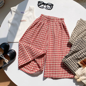 <span class=keywords><strong>Pantaloni</strong></span> a Gamba Larga <span class=keywords><strong>per</strong></span> Bambine con Motivo a Quadri, Moda Primavera-Estate 2026, Vendita all'Ingrosso - Product Image 2