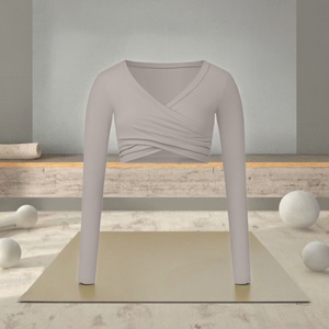 Camisetas de Yoga de Manga Larga para Mujer, Cómodas, Suaves, de Secado Rápido, Ligeras, Transpirables, Elásticas en Cuatro Direcciones - Product Image 3