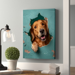 SQ 40*60cm drôle affiche Animal sur toilette salle de bain mur Art impressions sur toile chien peinture - Product Image 3