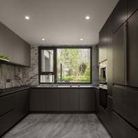 Ventana de Cocina SAYYAS F120 Fija, de Madera Revestida de Aluminio, Moderna, Insonorizada, Impermeable y con Aislamiento Térmico, para Hotel, Villa, Sala de Estar 5