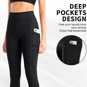 Pantalon d'entraînement de sport taille haute Leggings pour femmes Leggings de fitness en polyester souple avec poche de BD Prix de gros - Product Image 6