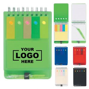 Custom Business Waterproof Plastic Cover Notebook Promotion Spiral Notebook With Sticky <b>Notes</b> and Pen - Product Image 1