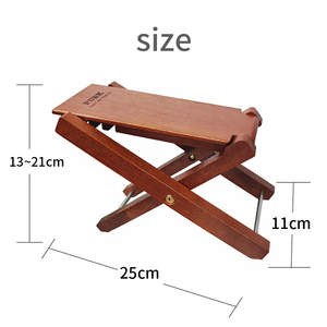 Adjustable Solid Wood Guitar <b>Footrest</b> Foldable Beech Wood Footstool with 4 Height Levels for Classical Acoustic Guitar - Product Image 4