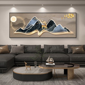 Arte de pared de lujo colgante sala de estar Hotel cristal porcelana pintura decorativa paisaje pintura decoración del hogar - Product Image 5