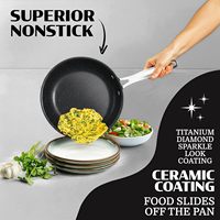 Ensemble de 12 casseroles et poêles antiadhésives avec revêtement en marbre, sans PFOA/PFOS/PTFE, poignées froides au toucher