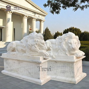 Sculpture en <span class=keywords><strong>pierre</strong></span> réaliste Sculpture animale <span class=keywords><strong>Statue</strong></span> de <span class=keywords><strong>lion</strong></span> endormi en marbre - Product Image 3