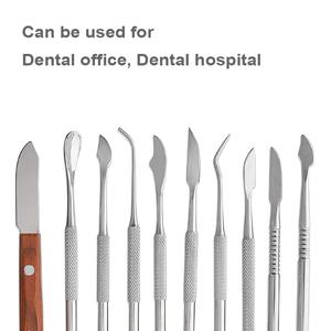 10 buah Set alat menyiapkan dokter gigi, instrumen perawatan gigi cermin gigi Stainless Steel penjepit Hoe Scaler Lab - Product Image 4