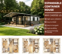 Maison conteneur préfabriquée extensible pratique de 20 pieds, maison modulaire moderne à 2 chambres avec salon