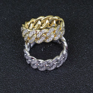 Classic Zircon Men's <b>Ring</b> 8mm Cuban <b>Ring</b> for Men and Women <b>Couples</b> <b>Ring</b> - Product Image 2