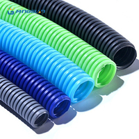 Tube ondulé résistant aux hautes températures, gaine de protection en plastique, disponible en noir, rouge et jaune pour la gestion des fils et câbles
