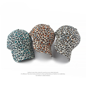 Casquette <span class=keywords><strong>de</strong></span> baseball tendance <span class=keywords><strong>pour</strong></span> femme, printemps-été, personnalisée, style camo, avec empiècements en tissu imprimé léopard, visière plate - Product Image 3