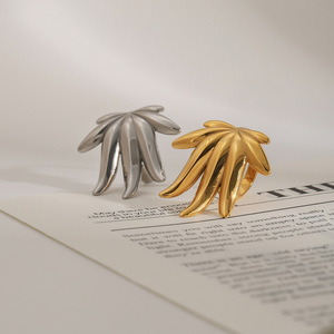 Angel Wings <b>Ring</b> Stainless Steel Adjustable Unisex Jewelry Gift Geometric Shape <b>Plain</b> Design JDR0111023 - Product Image 3