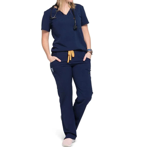 Moda hombres estiramiento Dental Hospital Scrubs uniformes conjuntos Unisex <span class=keywords><strong>farmacia</strong></span> Jogging personal Scrub trajes para médicos y enfermeras tela - Product Image 5