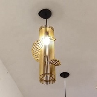 Lampe de plafond électrique classique en bois de bouleau du Vietnam avec base et abat-jour en métal, lampes à induction IP33, garantie de 2 ans