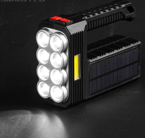 <span class=keywords><strong>Linterna</strong></span> de Mano para Camping con 8 Bombillas <span class=keywords><strong>LED</strong></span>, <span class=keywords><strong>Carga</strong></span> Solar, <span class=keywords><strong>Recargable</strong></span> por USB, Lámpara Portátil con 4 Modos de Iluminación Brillante - Product Image 1