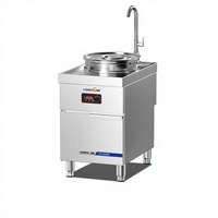 Cuisinière à pâtes multifonctionnelle avancée à levage automatique avec six paniers, gaz et électrique, pour restaurant et pizzeria commerciale