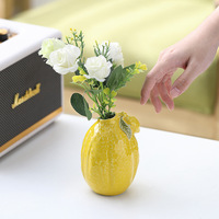 Ornements de vase à fleurs en céramique de citron de style nordique pour la décoration intérieure