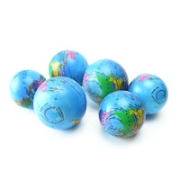 Monde Globe Terre Carte Boule Terre Boule Pu Balle Anti-Stress Jouets Soulagement Du Stress Thérapeutique Jouets Éducatifs, 2.5/3/4 Pouces Ou Personnalisé