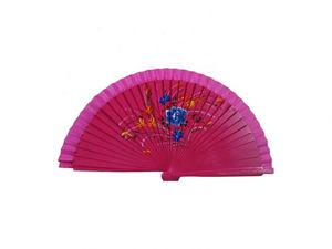 Innovador abanico de madera pintado a mano de doble cara de 23cm, regalo de fiesta promocional de tela de 2,5 cm - Product Image 3