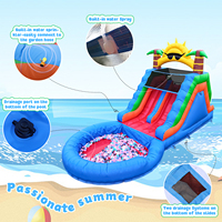 Toboggan gonflable double piste en PVC commercial pour adultes et enfants, jeux de jardin extérieur, toboggan aquatique gonflable avec souffleur