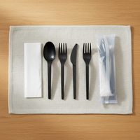 Couteau biodégradable et compostable Greenday, couverts jetables robustes en CPLA 6.5, fourchette et cuillère écologiques pour fêtes et pique-niques