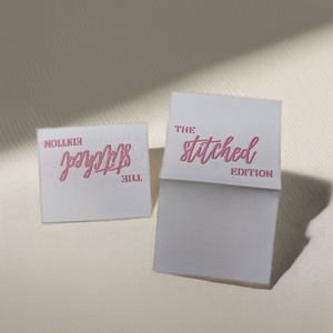 Fabric Used Jacob Muller Woven <b>Label</b> <b>Maker</b> T-Shirt Neck Tags Iron on Damask Woven <b>Labels</b> for Clothing - Product Image 3