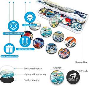 Vente en gros d'autocollants magnétiques en verre cristal 3D de 30 mm, style DIY, pour la maison, le réfrigérateur, Noël, fabricant direct, matériau plastique - Product Image 3