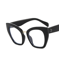 Lunettes anti-lumière bleue à monture large œil de chat, monture de caractère, montures tendance à clous décoratifs