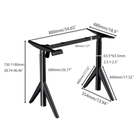 Bureau ergonomique réglable en hauteur, table debout spacieuse et robuste pour le travail, l'étude et le bureau à domicile