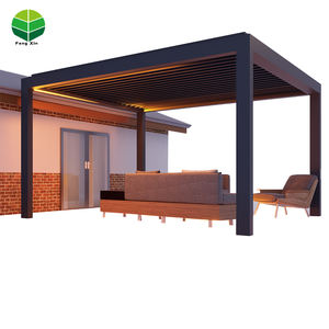 מודרני ביוקלימטי גן פרגולה אלומיניום 4 x4 gazebo שליטה מרחוק צל פרגולה חיצונית עמיד למים כיסוי הפטיו - Product Image 4