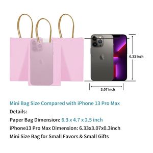Mini Bolsas de Regalo de Papel Pequeñas con Asas para Cumpleaños, Bodas, Fiestas, Compras, Mercancía, Tiendas Minoristas, Bolsas de Papel para Empaque - Product Image 6