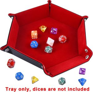 Estuche para dados hexagonal de doble capa de cuero PU duradero al por mayor, bandeja plegable para juegos de mesa D&D - Product Image 4