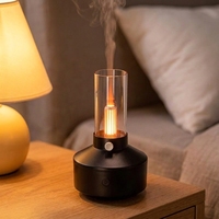 Diffuseur d'arômes vintage à flamme de bougie, humidificateur ultrasonique d'huiles essentielles, veilleuse d'ambiance, pulvérisateur de parfum pour la maison