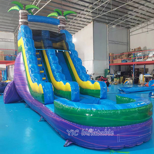Glissière d'eau tropicale gonflable commerciale bon marché, piscine coulissante à <span class=keywords><strong>trois</strong></span> palmiers en marbre <span class=keywords><strong>pour</strong></span> enfants et adultes - Product Image 2