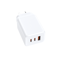 Chargeur GaN 65W PD3.0 QC3.0 PPS 1A2C pour téléphone, ordinateur portable, tablette EN 50075 & EN 62368