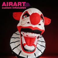 Décoration Gonflable Clown Effrayant, Accessoire Gonflable Clown d'Horreur pour Halloween, Bar, Club, Ambiance Terrifiante