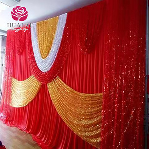 फ़ैक्टरी मूल्य लक्जरी विवाह समारोह रिसेप्शन स्टेज सजावट कस्टम ब्लिंग चमकदार सेक्विन स्वैग पर्दा पर्दे पृष्ठभूमि - Product Image 1