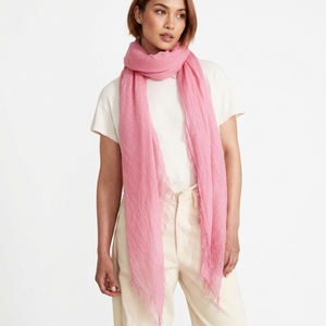 Écharpe/Stole en coton et lin teint pour femme, usage quotidien, couleur unie, faible MOQ, durable - Product Image 1