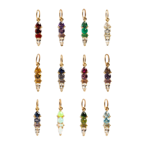 Vente en gros de pendentifs en acier inoxydable avec breloque et pierre de naissance Bijoux de bricolage pendentifs en zircon plaqué or 18 carats pour la fabrication de colliers Gigt - Product Image 1