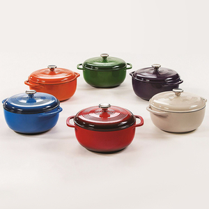 Ensemble de <span class=keywords><strong>casseroles</strong></span> en fonte émaillée multicolores de grande taille, design européen, de la marque Bright Houseware, compatible gaz et <span class=keywords><strong>induction</strong></span> - Product Image 6