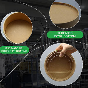 Taza y tazón de papel desechable, <span class=keywords><strong>impresora</strong></span> <span class=keywords><strong>para</strong></span> llevar ensalada, Bol de pla kraft, caja de pulpa de fibra de bambú, Bol de papel con tapa - Product Image 6