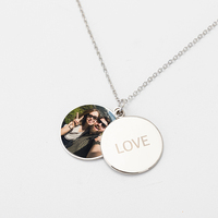 PYD Life personnalisé mode femmes accessoires Sublimation blanc coulissant rond pendentif collier pour les cadeaux de fête des mères