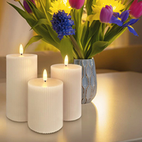 Ensemble de bougies à LED sans flamme rechargeables par USB avec télécommande Lampe de décoration de Noël avec gradateur de minuterie pour les mariages