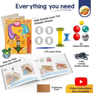 <span class=keywords><strong>Juego</strong></span> de Madera DIY: Placa Educativa Científica, Juguetes Didácticos, Juguetes Educativos para Adultos y Niños, <span class=keywords><strong>Juego</strong></span> STEM de Canicas Montables a Mano - Product Image 3