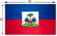 Drapeau Haïtien 3x5FT Double Face 100% Polyester Impression Numérique pour Match de Football 2026 – Drapeau de Fan Mondial et Cape Haïtienne